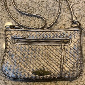 Metallic Woven Crossbody Bag